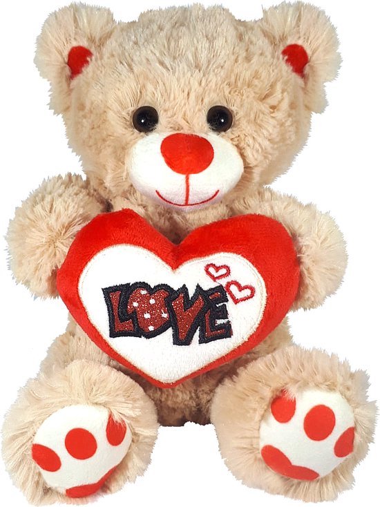 Bella - Love Teddybeer Pluche (Bruin) 26 cm [Liefde Love Valentijnsdag Plush... | bol.com