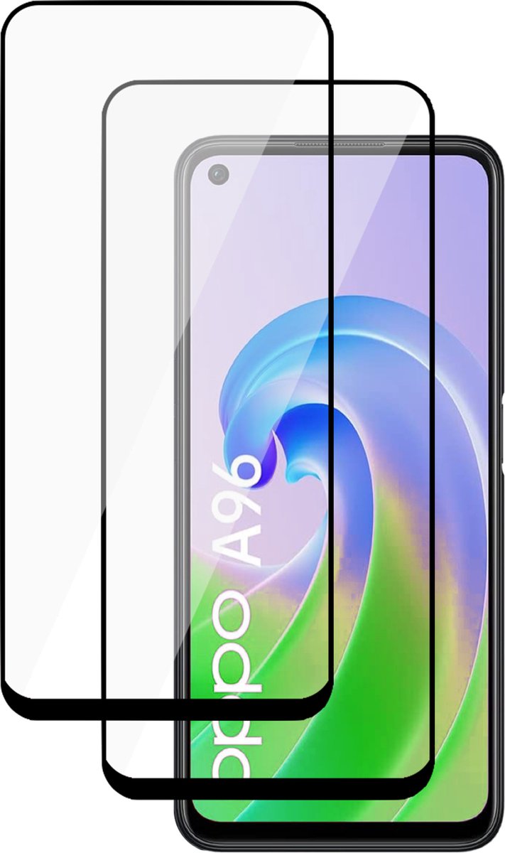 Screenprotector geschikt voor Oppo A96 - Tempered Glass Full Screen Protector - 2 Stuks