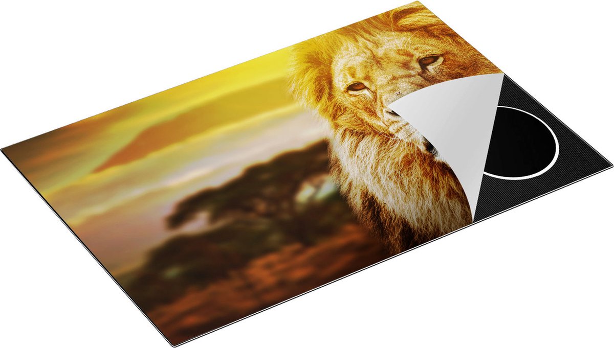 Chefcare Inductie Beschermer Leeuw - Leeuwenkop - 80x50 cm - Afdekplaat Inductie - Kookplaat Beschermer - Inductie Mat