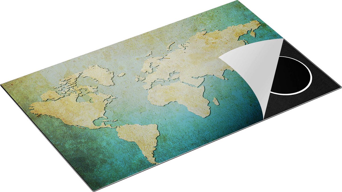 Chefcare Inductie Beschermer Oude Wereldkaart - 85x52 cm - Afdekplaat Inductie - Kookplaat Beschermer - Inductie Mat