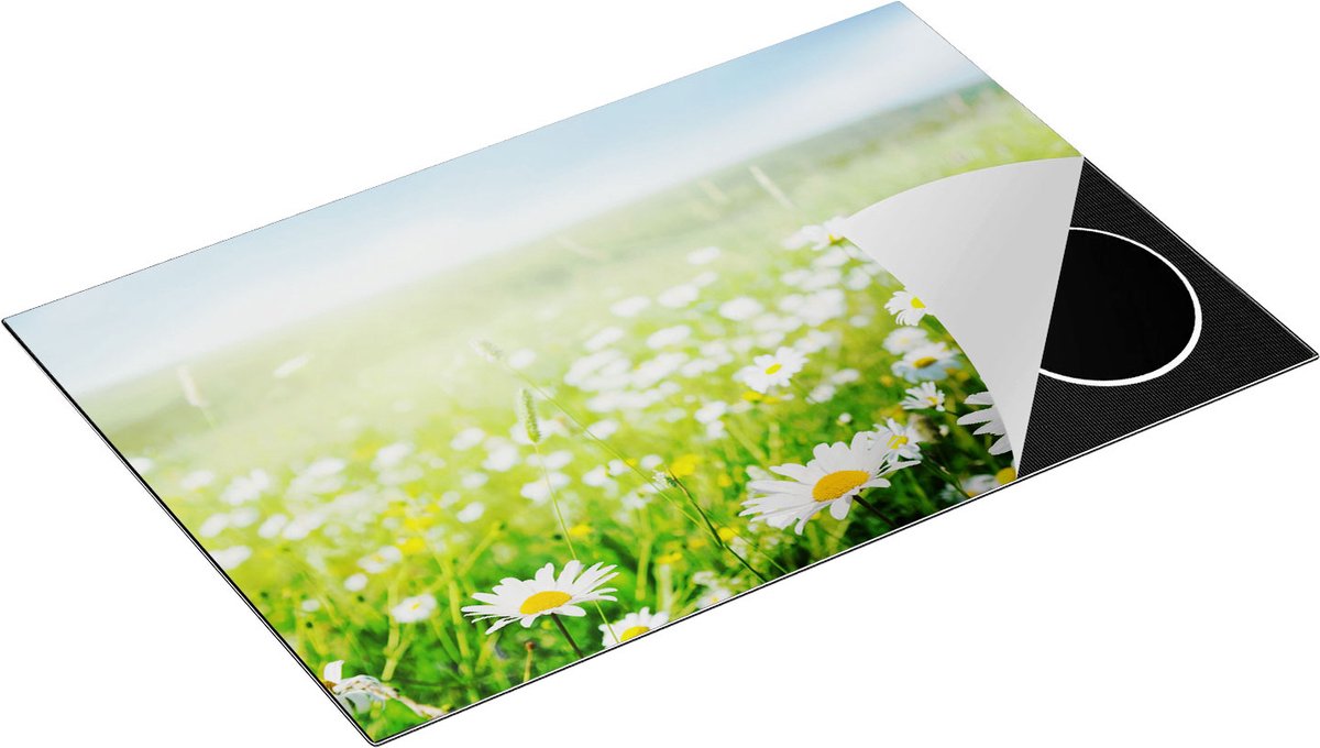 Chefcare Inductie Beschermer Bloemenveld van Madeliefjes - Bloemen - 83x51,5 cm - Afdekplaat Inductie - Kookplaat Beschermer - Inductie Mat