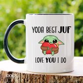 Yoda Best Juf - Juf cadeau - Juf bedankt - Cadeau - Cadeau voor vrouw - Mokken - Theeglazen - Koffiekopjes - Baby Yoda - Star wars mok
