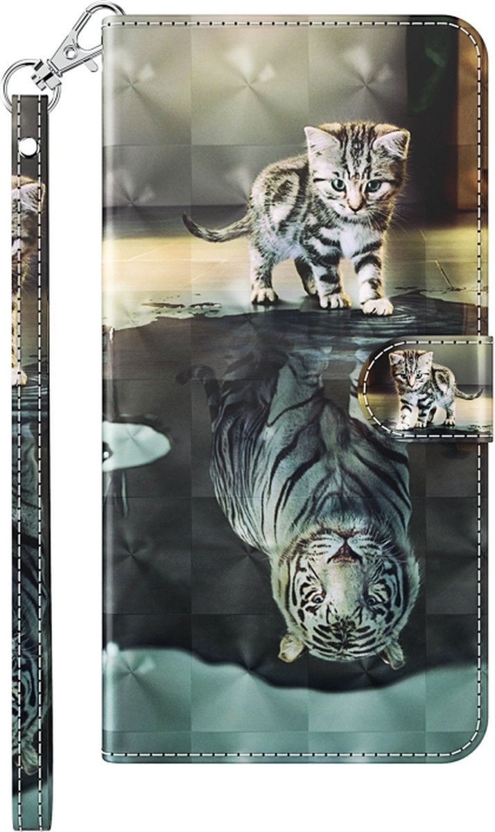 Poes tijger agenda book case hoesje Xiaomi Redmi 10C