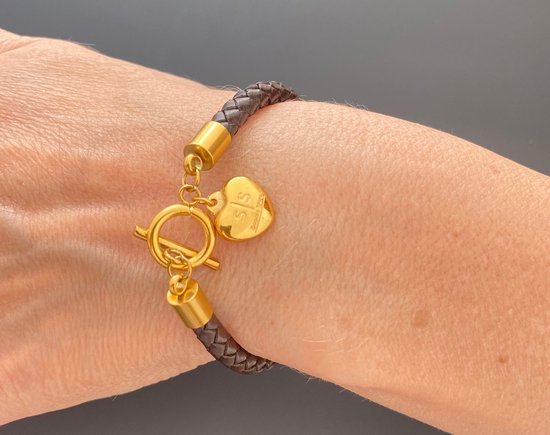 1 Pc Lederen Retro Armband Zwart En Bruin Met Magnetische