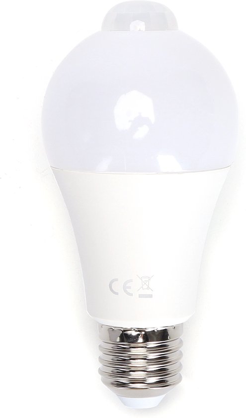 Ampoule LED E27 | ampoule A60 avec détecteur de mouvement IR | 6 W = 50 W | blanc lumière du jour 6500K