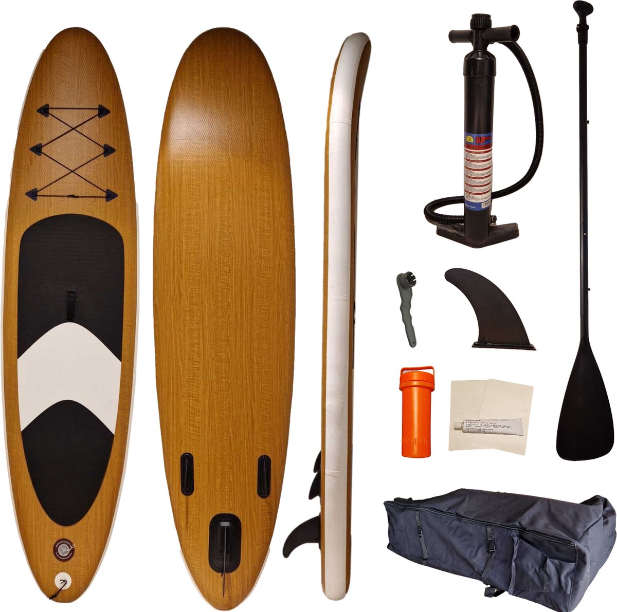 Sup4Life Supboard - Opblaasbaar Paddle Board - dubbel laags - Complete Set - 320x76cm - bruin