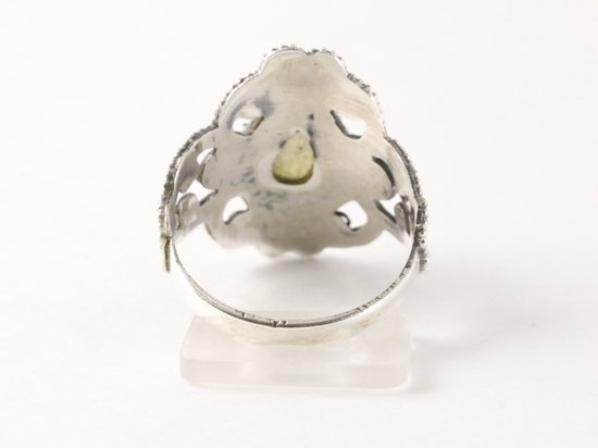 Bague artisanale en argent avec labradorite - taille 18