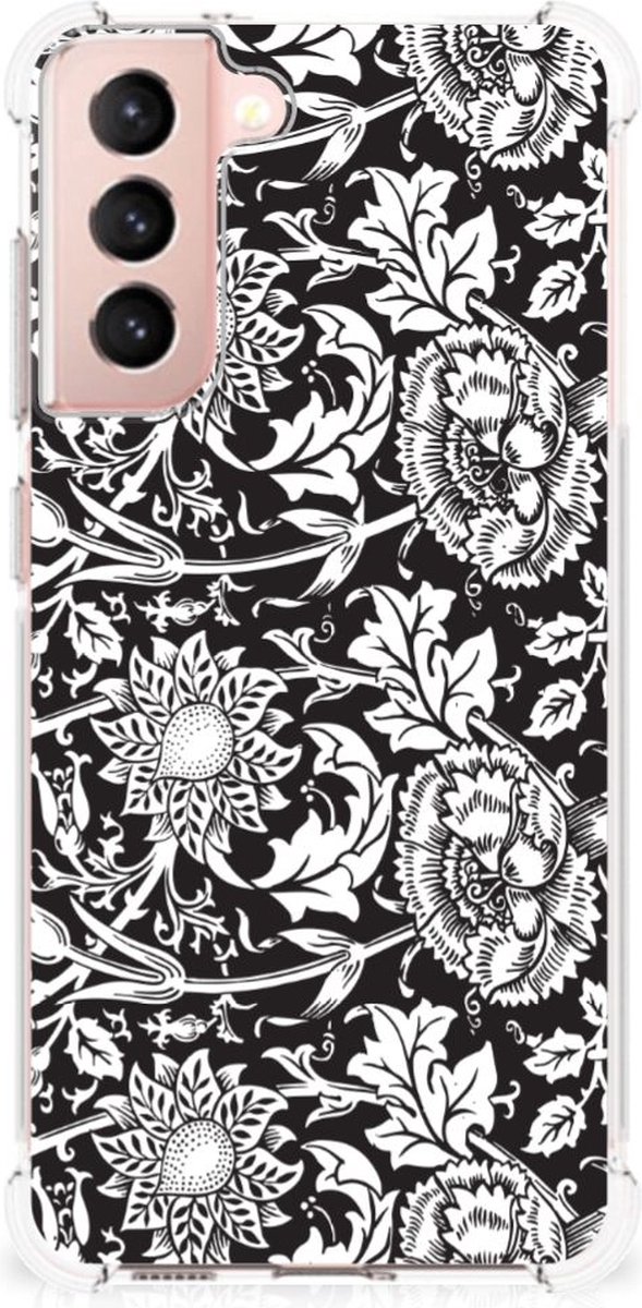 Samsung Galaxy S21 FE Case Black Flowers