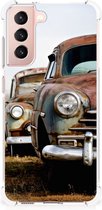 Mobiel Case Geschikt voor Samsung Galaxy S21 FE Telefoon Hoesje met doorzichtige rand Vintage Auto