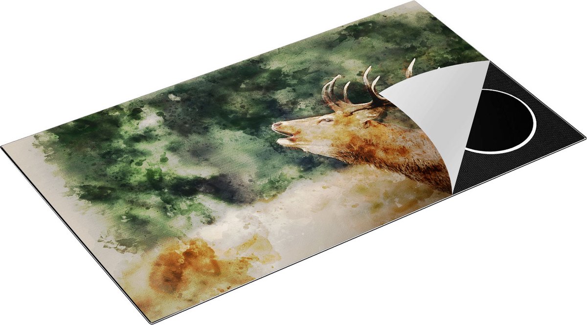 Chefcare Inductie Beschermer Hert Aquarel - Abstract - 89,6x51,6 cm - Afdekplaat Inductie - Kookplaat Beschermer - Inductie Mat