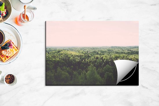 Chefcare Inductie Beschermer Eindeloze Bos met Groene Bomen - 75x52 cm - Afdekplaat Inductie - Kookplaat Beschermer - Inductie Mat