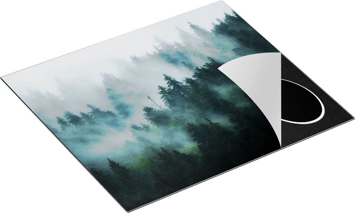 Chefcare Inductie Beschermer Bos met Bomen in de Mist - 58,3x51,3 cm - Afdekplaat Inductie - Kookplaat Beschermer - Inductie Mat