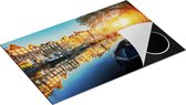 Chefcare Inductie Beschermer Amsterdamse Gracht bij Zonsondergang - 80x52 cm - Afdekplaat Inductie - Kookplaat Beschermer - Inductie Mat