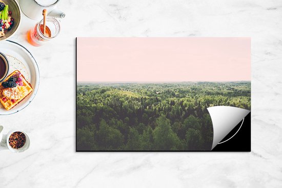 Chefcare Inductie Beschermer Eindeloze Bos met Groene Bomen - 80,2x52,2 cm - Afdekplaat Inductie - Kookplaat Beschermer - Inductie Mat