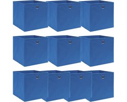 vidaXL - Opbergboxen - 10 - st - 32x32x32 - cm - stof - blauw