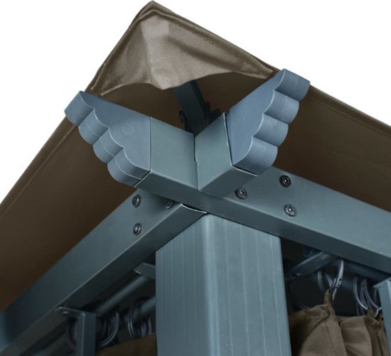 vidaXL Tonnelle avec rideau 400x300 cm Aluminium Taupe