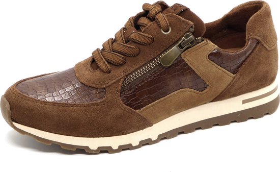 Marco Tozzi Dames Sneaker - 23724-392 Cognac/Combi - Maat 37 | bol.com