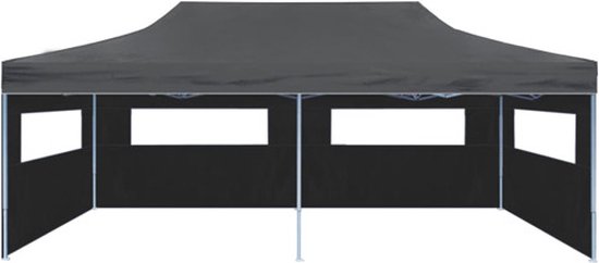 vidaXL - Partytent - pop-up - inklapbaar - met - zijwanden - 3x6 - m - antraciet