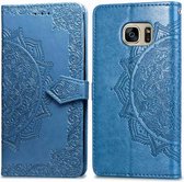 iMoshion Hoesje Geschikt voor Samsung Galaxy S7 Hoesje Met Pasjeshouder - iMoshion Mandala Bookcase - Turquoise