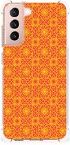 Hoesje ontwerpen Geschikt voor Samsung Galaxy S21 FE Telefoon Hoesje met doorzichtige rand Batik Orange