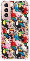 Anti-shock Hoesje met foto Geschikt voor Samsung Galaxy S21 FE Telefoon Hoesje met doorzichtige rand Birds