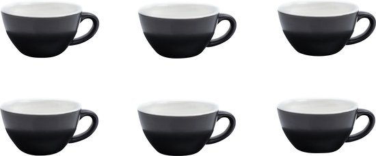 Barista Innovations Nero - Koffiekopje Regular - Set van 6 -150ml - Matt Black