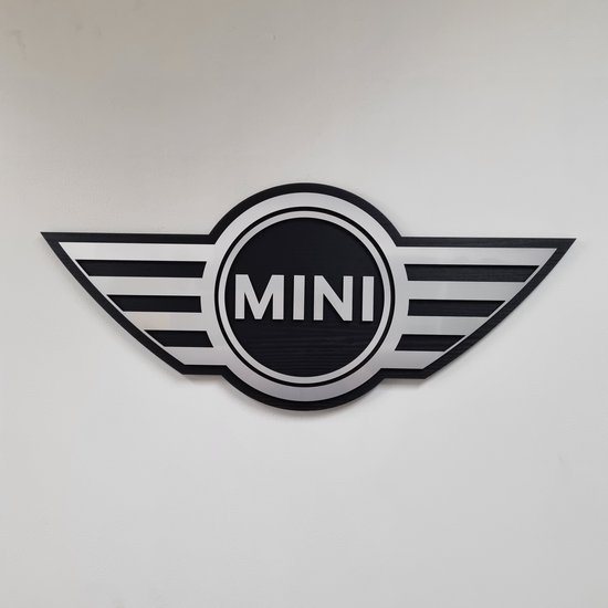 Mini - Auto - Wandpaneel - Logo - 40 cm hoog - Aluminium Look