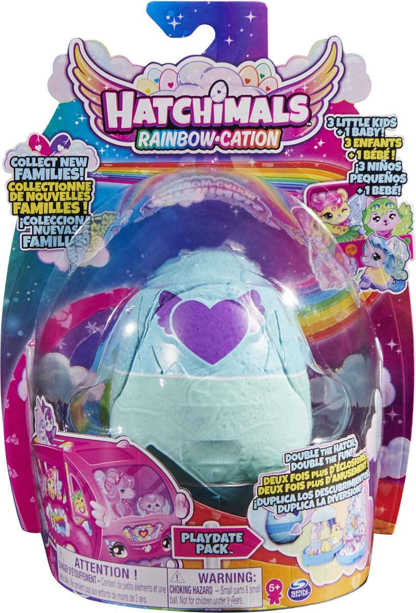Hatchimals CollEGGtibles Rainbow-cation - Playdate Pakket eispeelset met 4 personages en 2 accessoires - stijl kan verschillen - Hatchimals