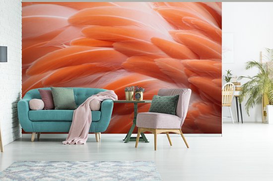 Papier peint Papier peint photo en vinyle - Structure en Ressorts d'un flamant rose largeur 360 cm x hauteur 240 cm - Tirage photo sur papier peint (disponible en 7 tailles)