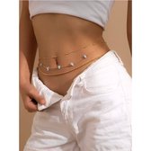 Belly Chain 2-delig + gratis luxe opbergzakje - Buikketing - Taille Ketting - Waist Beads - Heupketting - Valentijn Cadeautje Voor Haar