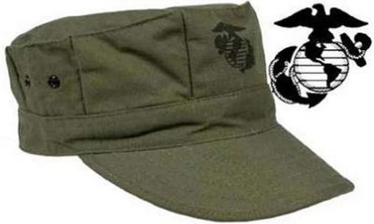 Katoenen US Military outdoor cap soldier cap Rip stop kleur olive maat M 56 57 centimeter