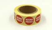 Kortingssticker round prices - rood - 20mm (500 stuks)