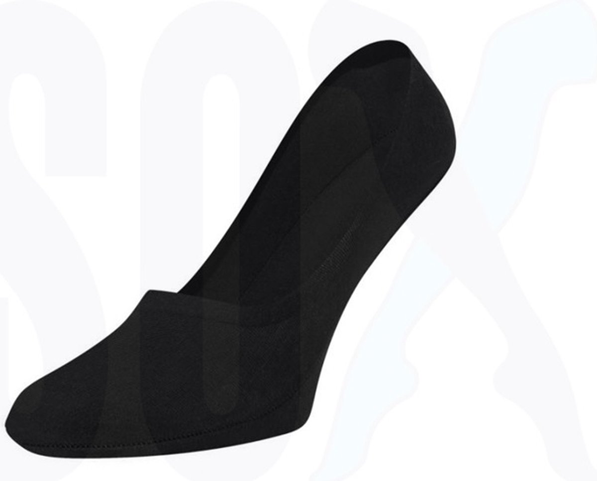 SOX 3 PACK kousenvoetjes of sneakersokken Zwart 43/46 Unisex 95% katoen met 100% garantie om aan te houden door silicone boordje rondom - Sox