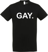 T-shirt Gay. | Regenboog vlag | Gay pride kleding | Pride shirt | Zwart | maat L