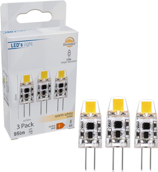 ProLong LED Lamp Capsule met G4 steekfitting - 12V - 1W vervangt 10W -  Helder - 3... | bol.com
