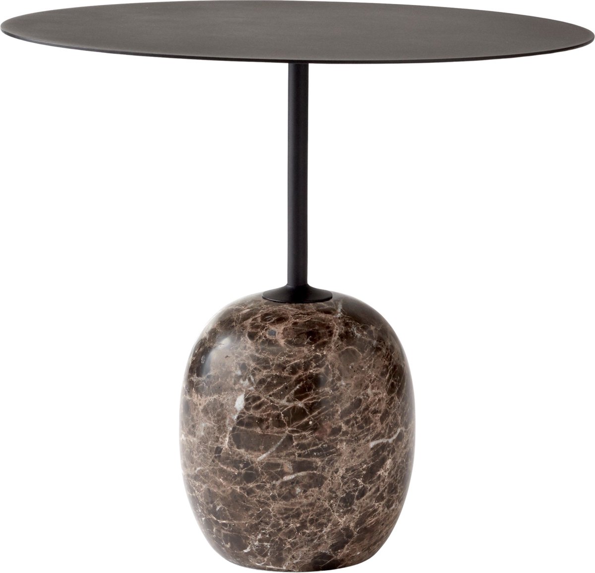 Lato Bijzettafel - ovaal 40 x 50 cm - Warm Black & Emparador Marble