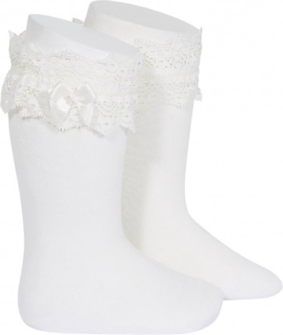 Cóndor Kniekous Kant met Strikje | 2484/2 | Off White | 12-24 mnd | maat 2