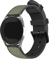 Strap-it Nylon hybrid bandje - geschikt voor Samsung Galaxy Watch 6 / 6 Classic / Watch 5 / 5 Pro / Watch 4 / 4 Classic - nylon / siliconen horlogeband voor Galaxy Watch 4-5-6 alle varianten - groen