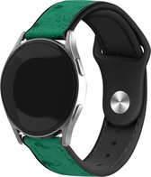 Strap-it bandje leer - leren / siliconen hybrid bandje geschikt voor Samsung Galaxy Watch 6 / 6 Classic / Galaxy Watch 5 / 5 Pro / Galaxy Watch 4 / 4 Classic - horlogeband voor Galaxy Watch 4-5-6 alle varianten - groen