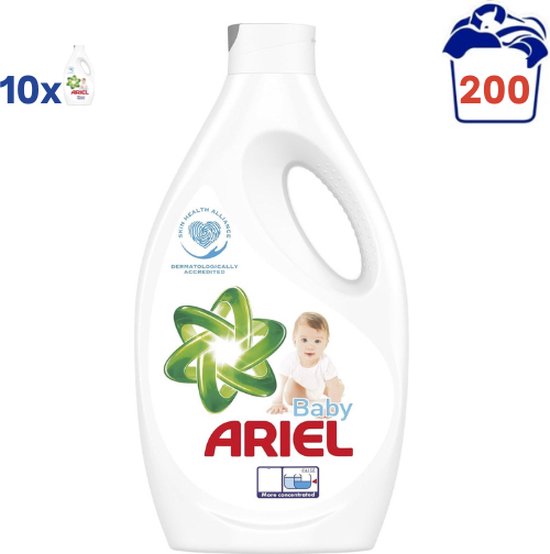 Ariel Baby Vloeibaar Wasmiddel (Voordeelverpakking) - 10 x 1100 ml (200 Wasbeurten)