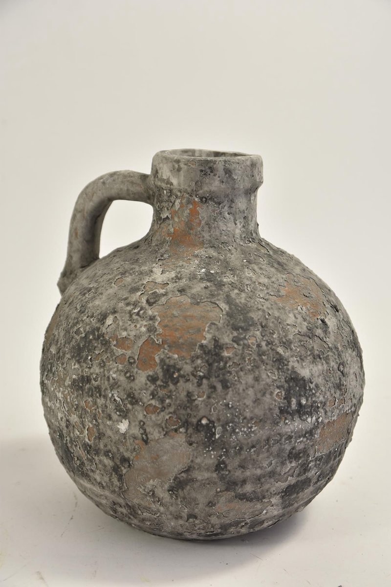 Bolkruik ''Raw'' met oor 21x21x24cm Grey