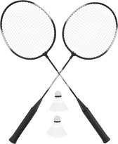 Slazenger badmintonset zwart inclusief shuttles en draagtas