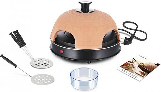 Emerio PO-115985 4-Persoons Pizzarette Terracotta/Zwart