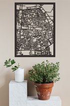 Houten Stadskaart Tilburg Zwart Mdf 30x40cm Wanddecoratie Voor Aan De Muur City Shapes