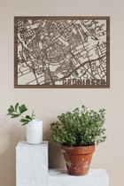 Houten Stadskaart Groningen Notenhout 50x70cm Wanddecoratie Voor Aan De Muur City Shapes