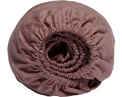 Yumeko hoeslaken katoen TENCEL™ poederroze 180x200x30 - Biologisch & ecologisch