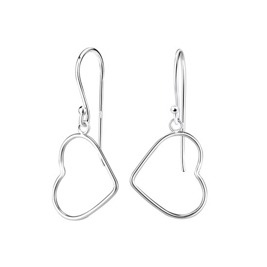 Zilveren hart oorhangers | heart hanger | oorbellen dames zilver | Zilverana | sieraden vrouw | Sterling 925 Silver