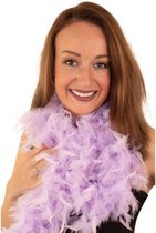 Boa pastel lila paars 180 cm - Carnaval-/feestkleding - Veren verkleed boa - 50 grams