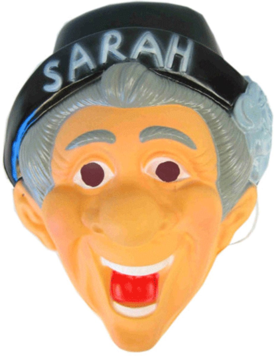 Masker Sarah - 50 jaar - 27 x 20 cm - Sarah verkleed pop accessoires