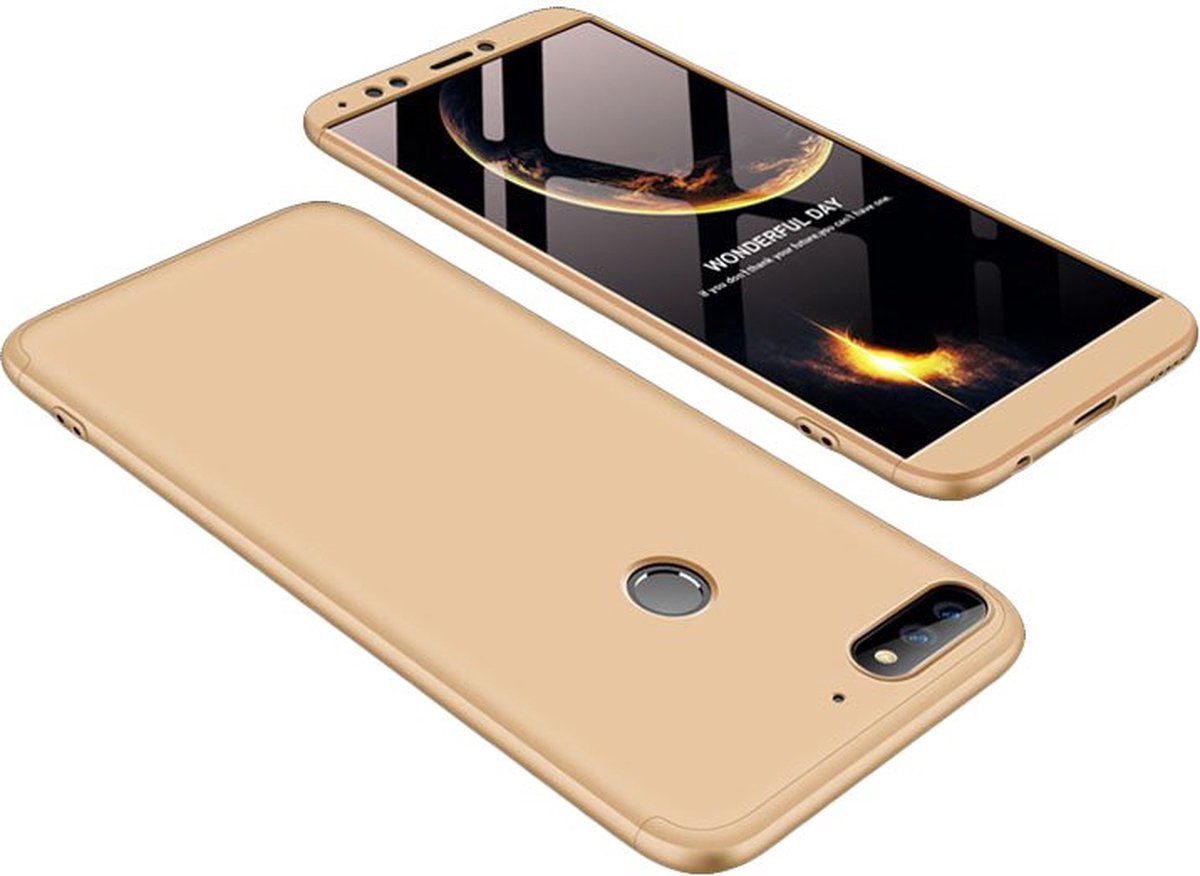 GKK 360 graden beschermde hoes voor de Huawei Y7 Prime 2018 goud